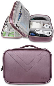 BUBM Portable Multi-Functional Digital Storage Bag Electronic Accessories Travel Organizer Bag Data Cable Organizer (Purple)